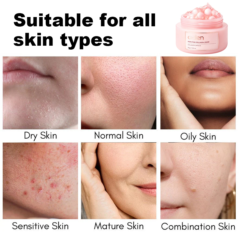 Luxfume Private Label pink Collagen Capsule Face Cream with PDRN Extract Repair Dull Dry Skin Firm Smoothing Facial Cream,oalen cosmetics