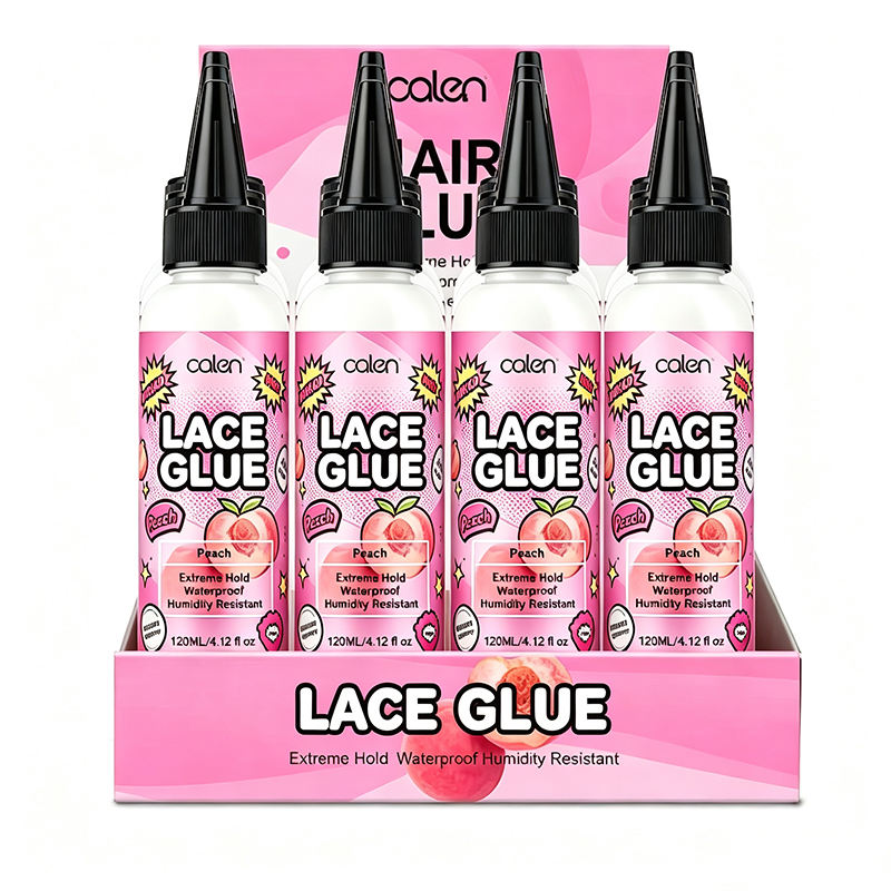 OALEN OEM Custom Waterproof Strong & Clear Hold White 120ml Juicy Peach Scented Lace Wig Glue Invisible Bond Fast Drying,oalen cosmetics