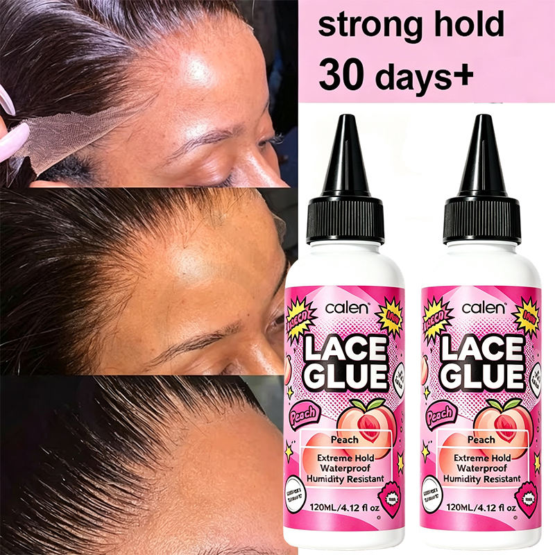 OALEN OEM Custom Waterproof Strong & Clear Hold White 120ml Juicy Peach Scented Lace Wig Glue Invisible Bond Fast Drying,oalen cosmetics