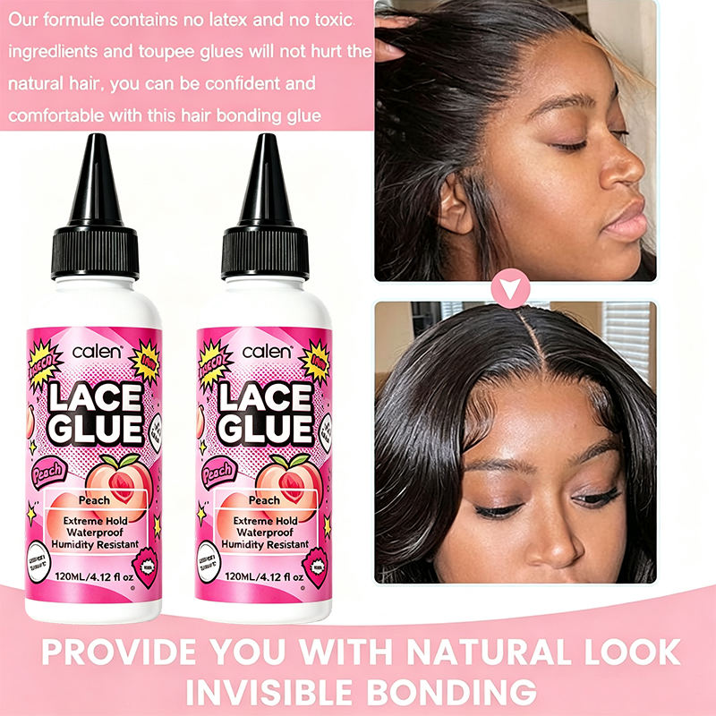 OALEN OEM Custom Waterproof Strong & Clear Hold White 120ml Juicy Peach Scented Lace Wig Glue Invisible Bond Fast Drying,oalen cosmetics