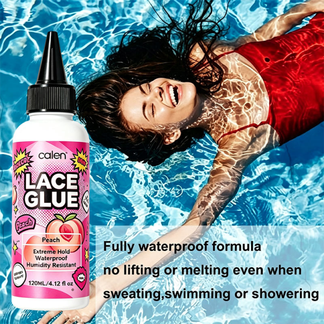 OALEN OEM Custom Waterproof Strong & Clear Hold White 120ml Juicy Peach Scented Lace Wig Glue Invisible Bond Fast Drying,oalen cosmetics