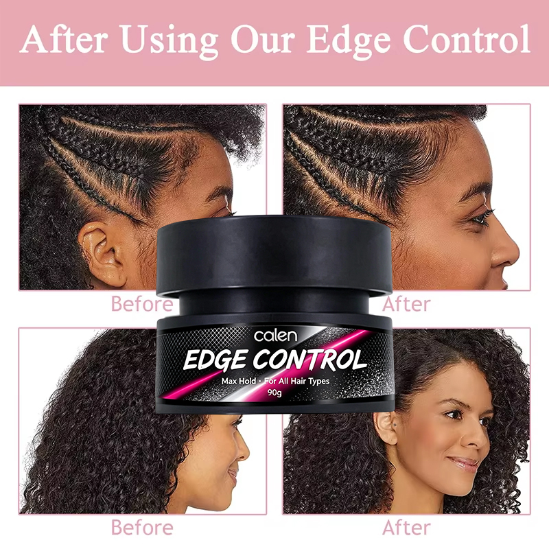 Luxfume Extra Strong Hold Edge Control Gel No Flaking Natural Formula for Texturizing Edges Styling for 4c Curly Coily Hair,MY SHOP