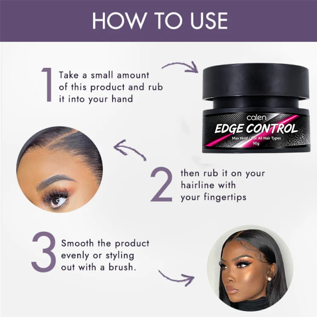 Luxfume Extra Strong Hold Edge Control Gel No Flaking Natural Formula for Texturizing Edges Styling for 4c Curly Coily Hair,MY SHOP