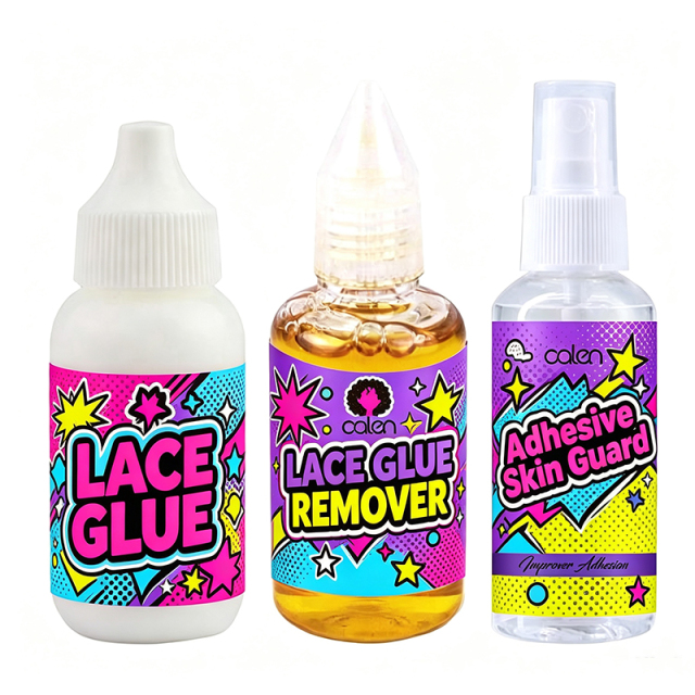 Private Label 1.3oz Adhesive Wig Glue 2oz Skin Guard 1oz Glue Remover Hair System Kit or Lace Frontal Wig Skin Protection,oalen cosmetics