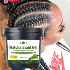Oalen Big Salon 2KG Private Label Matcha Flavor Braid Gel Strong Hold Smoothing Moisturizing Flake Free for Natural Hair,MY SHOP