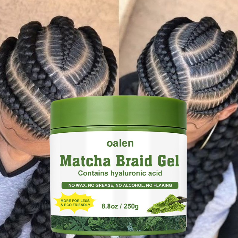 Oalen Private Label Matcha Scented Braid Gel extra Hold High Shine for Twists Locs Braids Finisher Smooth Frizz Locks,MY SHOP
