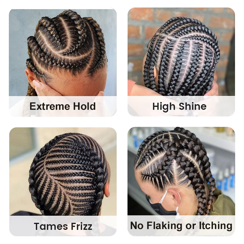 Oalen Big Salon 2KG Private Label Matcha Flavor Braid Gel Strong Hold Smoothing Moisturizing Flake Free for Natural Hair,MY SHOP