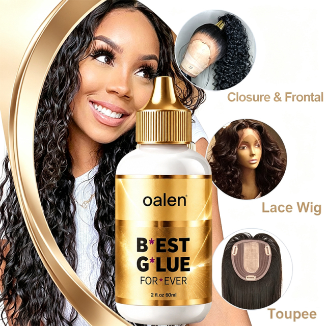 60ml Oalen 2oz Clear Invisible Lace Wig Adhesive Private Label Waterproof Sweatproof Quick Dry Strong Hold Glue for Lace Wigs,oalen cosmetics