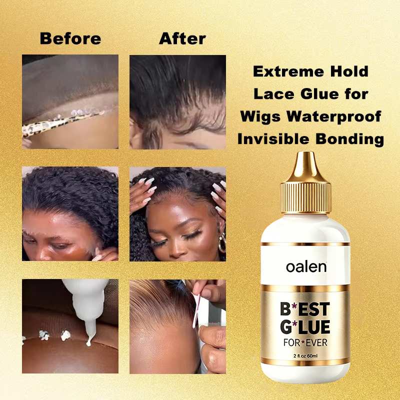 Oalen 60ml 2oz Latex-Free Lace Wig Glue Private Label Long Lasting Waterproof Invisible Adhesive for Wigs Hair Extensions,oalen cosmetics