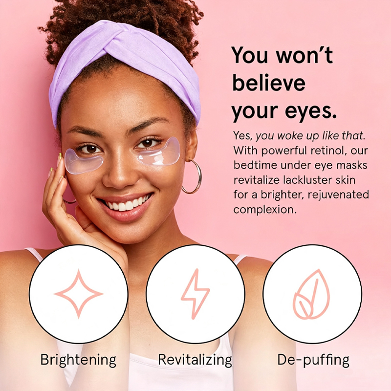 Oalen Private Label PDRN Salmon Retinal Under Eye Patches Anti Wrinkle Eye Gel Patches for Dark Circles Puffy Eyes Smile Lines,oalen cosmetics