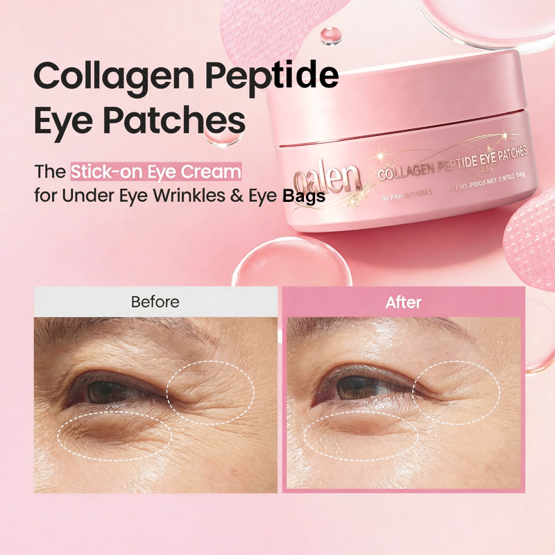 Oalen Private Label PDRN Salmon Retinal Under Eye Patches Anti Wrinkle Eye Gel Patches for Dark Circles Puffy Eyes Smile Lines,oalen cosmetics