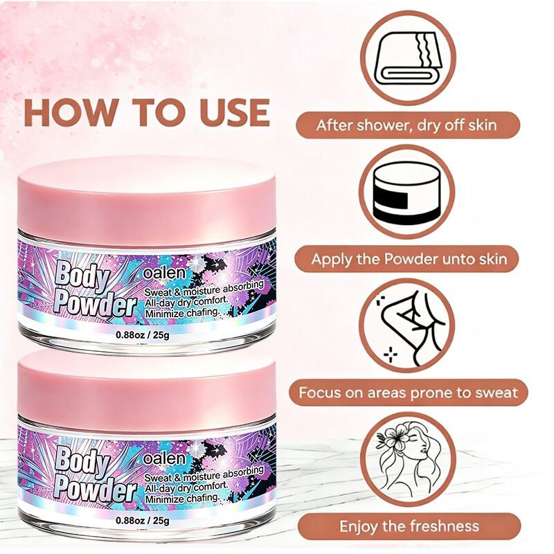 Oalen Private Label Natural Soothing Body Powder with Tapioca Aloe Coconut Oil Control Refreshing Fragrant Body Powder,oalen cosmetics