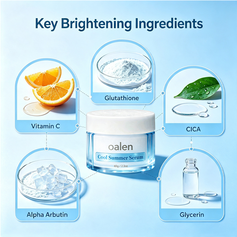 Oalen Private Label Citrus Mint Ice Facial Sorbet Serum Vitamin c Centella Soothe Redness Balance Oil Mild Skincare,oalen cosmetics