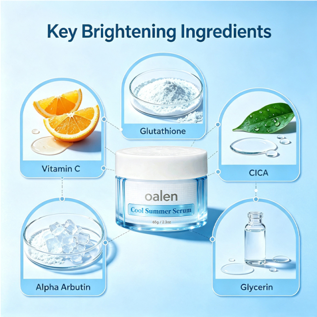 Oalen Private Label Citrus Mint Ice Facial Sorbet Serum Vitamin c Centella Soothe Redness Balance Oil Mild Skincare,oalen cosmetics