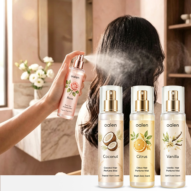 Oalen Private Label Hair Perfume Mist Set Coconut Citrus Vanilla Scented Hair Fragrance Spray for Shiny Fresh Long Lasting Aroma,oalen cosmetics