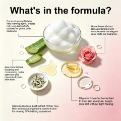 Luxfume Private Label Rose White Tea Bubble Bath Dense Foam Soothing Aroma Home Bathing Product,oalen cosmetics