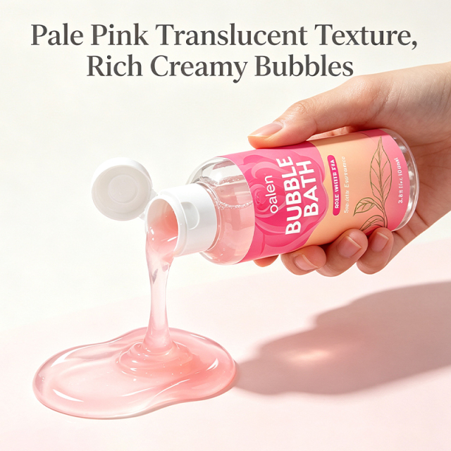 Luxfume Private Label Rose White Tea Bubble Bath Dense Foam Soothing Aroma Home Bathing Product,oalen cosmetics