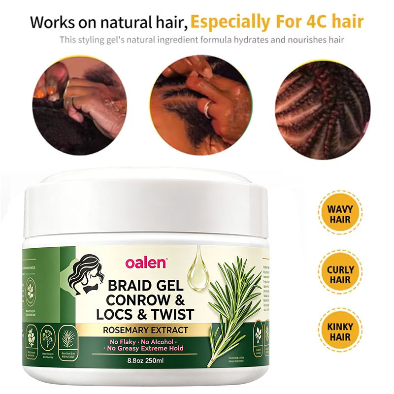 Private Label Strawberry African Black Castor Miracle Extra Hold Shining Loc Twist Braid Gel Long Lasting Braiding Gel for Salon,MY SHOP