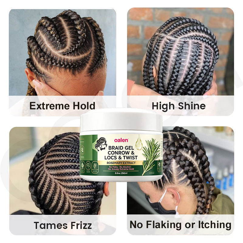 Private Label Strawberry African Black Castor Miracle Extra Hold Shining Loc Twist Braid Gel Long Lasting Braiding Gel for Salon,MY SHOP