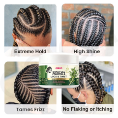 Private Label Strawberry African Black Castor Miracle Extra Hold Shining Loc Twist Braid Gel Long Lasting Braiding Gel for Salon,MY SHOP