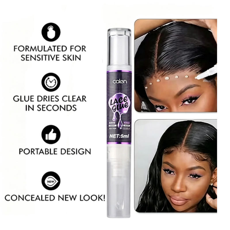 Oalen Private Label Sweat-Proof Free Hands Lace Glue Pen Easy Carry Strong Hold Hair Extension Tool Wig Adhesive Pen for Wig,MY SHOP