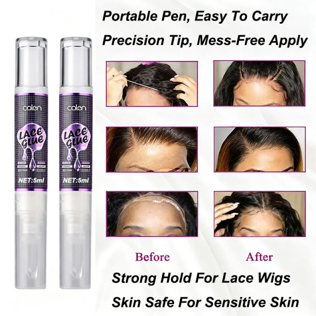Oalen Private Label Sweat-Proof Free Hands Lace Glue Pen Easy Carry Strong Hold Hair Extension Tool Wig Adhesive Pen for Wig,MY SHOP