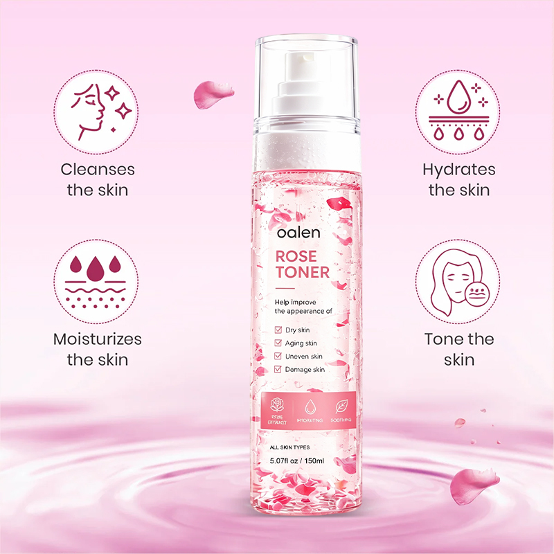 Luxfume Private Label Rose Petal Toner Spray Deep Hydrating Soothe Dry Skin Improve Uneven Dull Damaged Facial Texture,oalen cosmetics