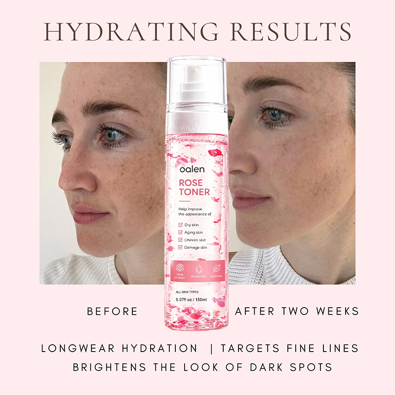 Luxfume Private Label Rose Petal Toner Spray Deep Hydrating Soothe Dry Skin Improve Uneven Dull Damaged Facial Texture,oalen cosmetics