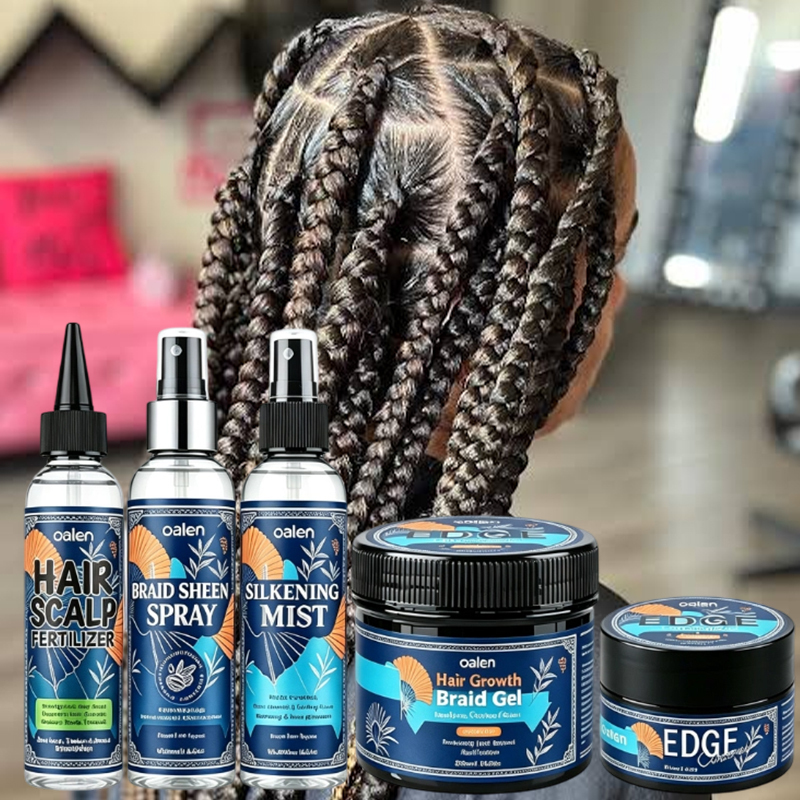 Oalen Private Label Braid Care Hair Kit Scalp Oil Braid Sheen Spray Braid Gel for Box Braids and Twists Hairstyles,MY SHOP