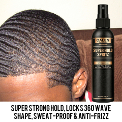 Oalen Private Label Black Men's Hair Styling Kit for 360 Waves Wave Pomade Styling Powder Strong Hold Spray and Edge Control Gel,MY SHOP