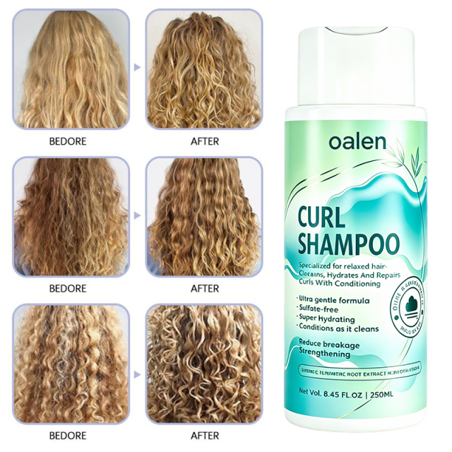 Luxfume Private Label Natural Wave Hair Styling Set Nourishing Anti-Frizz Curly Hair Shampoo and Styling Cream Kit for Curl,oalen cosmetics