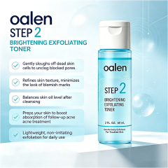 Oalen Private Label 3 Step Acne Care Kit Facial Acne Treatment Set Exfoliating Toner Spot Care 30 Day Complete Facial Skin Care,oalen cosmetics