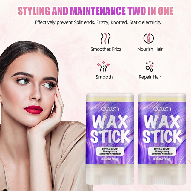 Private Label Strong Hold No Flaking & Residue Hair Wax Stick for Curly Frizzy Hair Edge Control Wax Stick for Flyaways Hair,oalen cosmetics