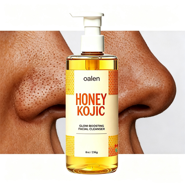 Oalen Private Label Honey Kojic Glow Boosting Facial Cleanser Remove Blackheads clear Blemishes Brighten Dull Skin Face Wash,MY SHOP