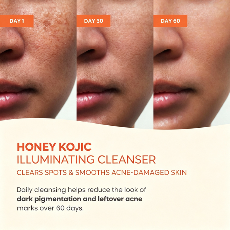 Oalen Private Label Honey Kojic Glow Boosting Facial Cleanser Remove Blackheads clear Blemishes Brighten Dull Skin Face Wash,MY SHOP