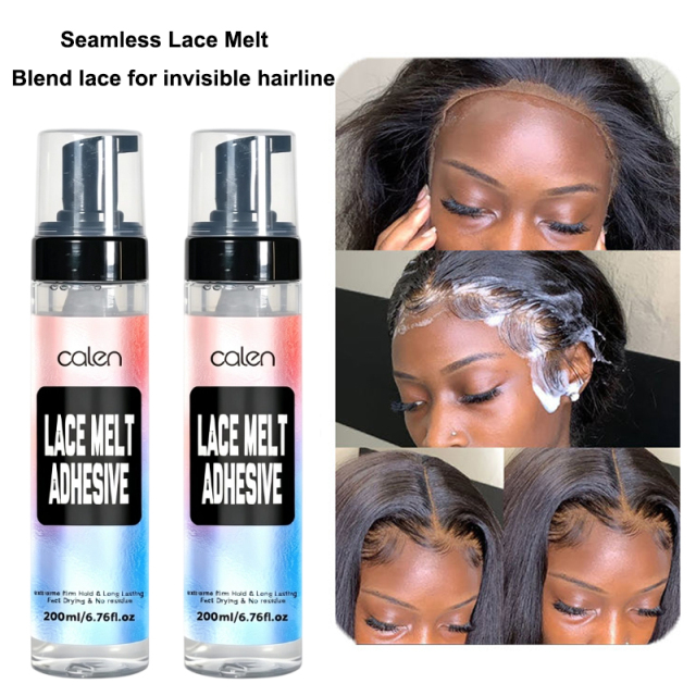 ODM OEM Wholesale Lace Melt Adhesive 200ml Long-Lasting Hold Strengthen Wig Melt Mousse Waterproof Sweatproof for Wigs,MY SHOP