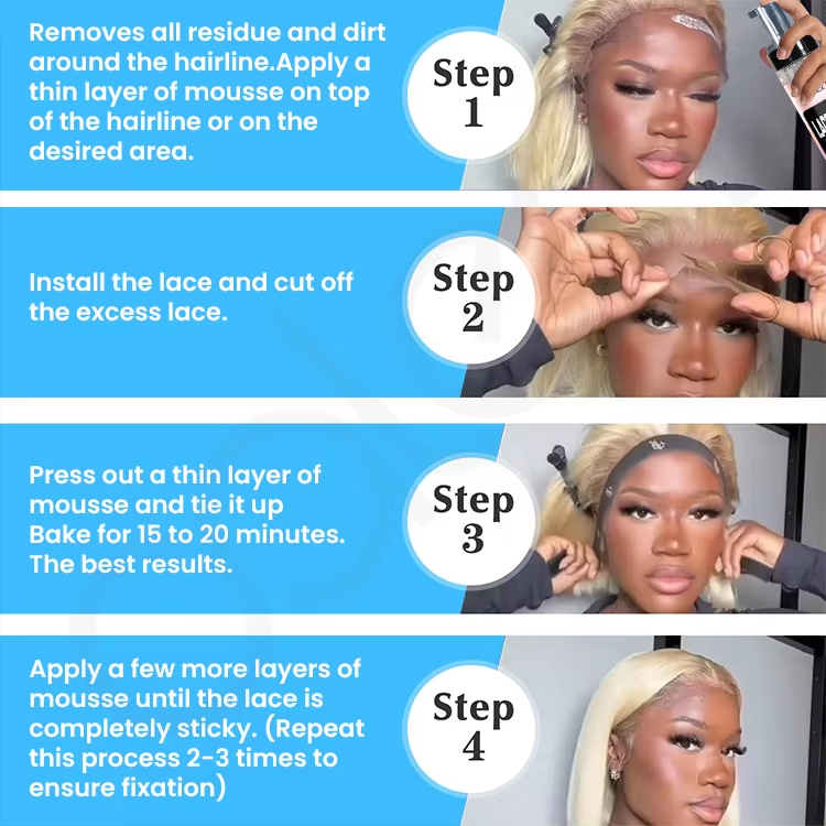 ODM OEM Wholesale Lace Melt Adhesive 200ml Long-Lasting Hold Strengthen Wig Melt Mousse Waterproof Sweatproof for Wigs,MY SHOP