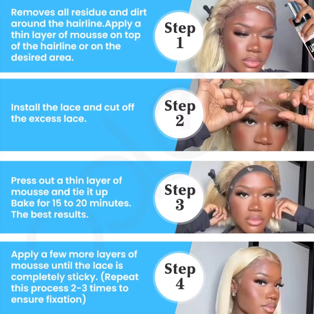 ODM OEM Wholesale Lace Melt Adhesive 200ml Long-Lasting Hold Strengthen Wig Melt Mousse Waterproof Sweatproof for Wigs,MY SHOP