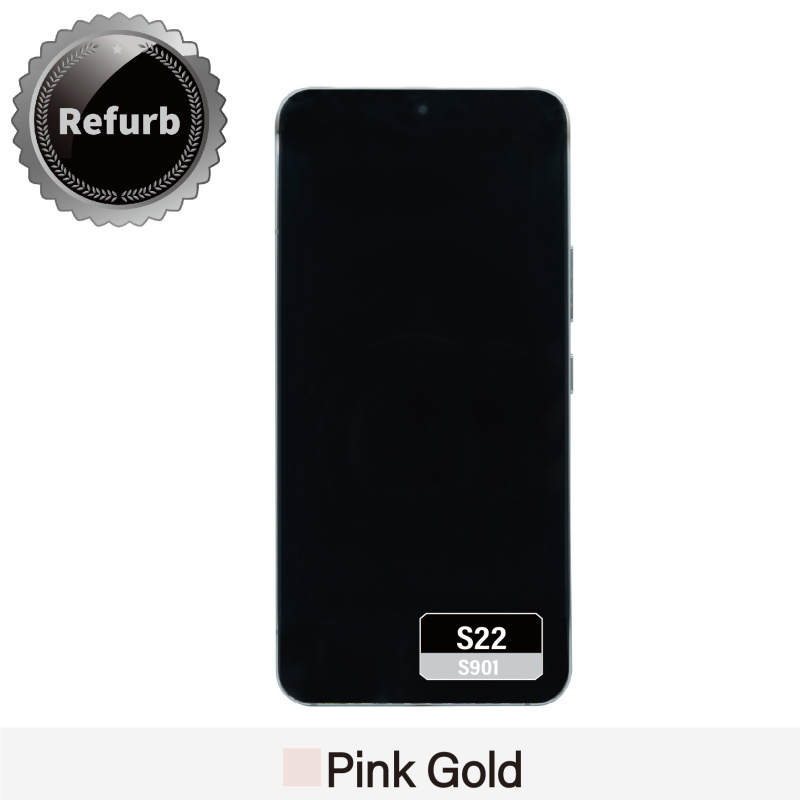 Refurbished Replacement OLED Screen With Frame for Samsung Galaxy S22 - S901 -  Pink Gold