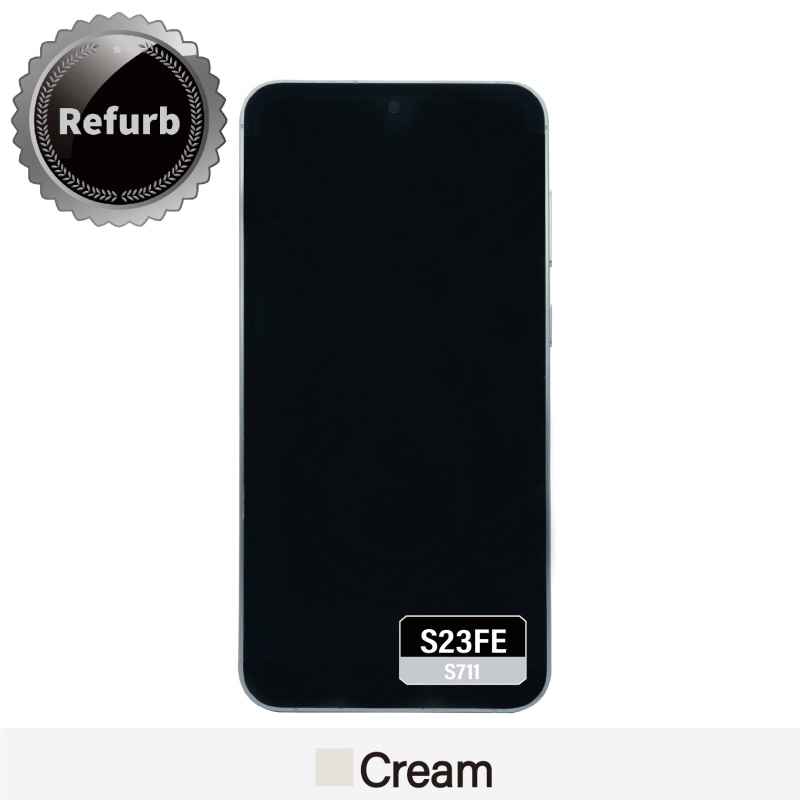 Refurbished Replacement OLED Screen With Frame for Samsung Galaxy S23 FE - S711 - Cream