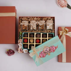 Customable Luxury Gift Box Packaging Lid And Base Box Chocolate Gift Box With Greeting Card