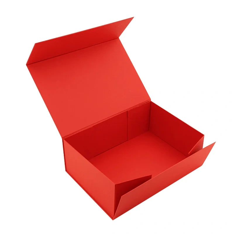 Customize Color Logo Shopping Gift Box Collapsible Cardboard Handle Folding Box For Small Business