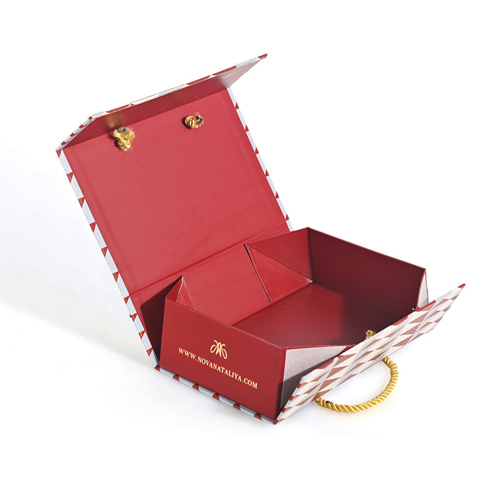 Luxury Colorful Paper Folding Gift Box Folded Boxes Folding Box With Rope