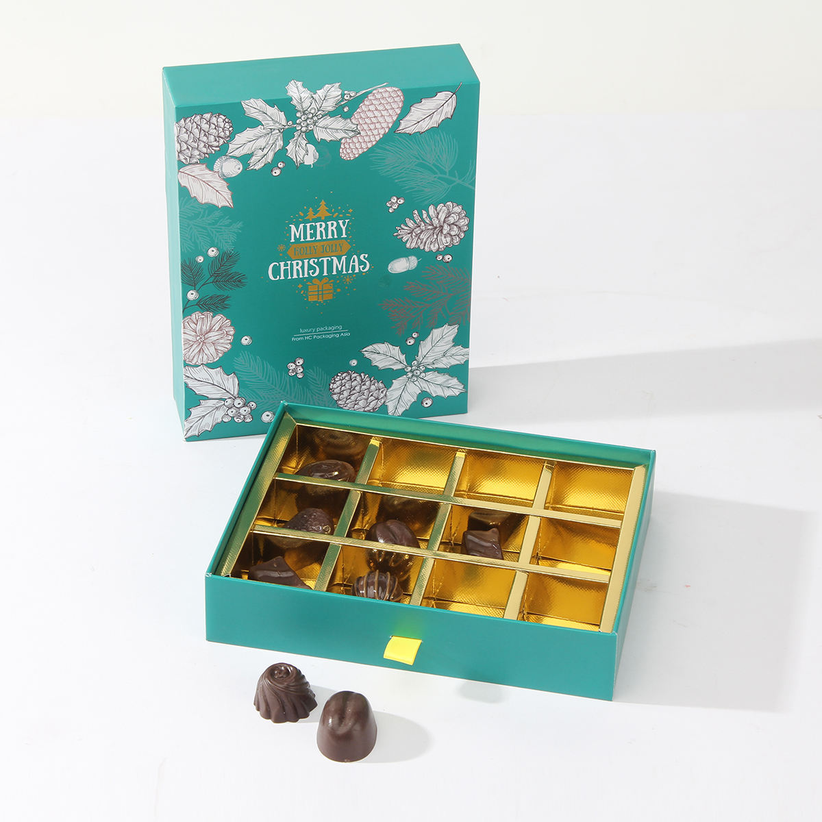 Luxury Private Label Pull Out Box Chocolate Drawer Box Blue Color Packaging Chocolate Gift Boxes