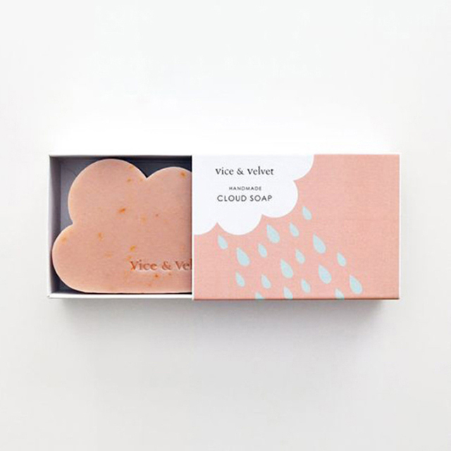 Custom Color Packaging Slide Out Box Childlike Pattern Drawer Box Cartoon Cloud Soap Pull Out Box