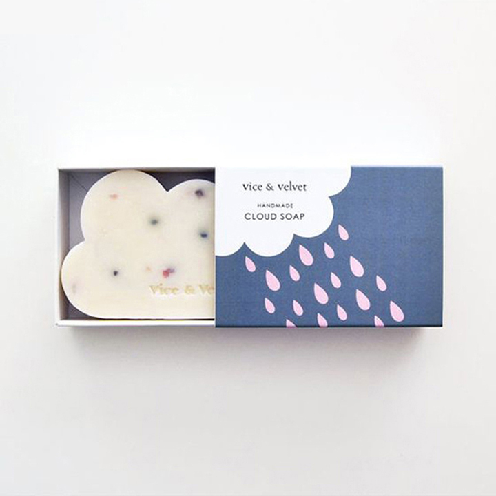 Custom Color Packaging Slide Out Box Childlike Pattern Drawer Box Cartoon Cloud Soap Pull Out Box