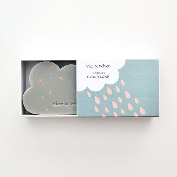 Custom Color Packaging Slide Out Box Childlike Pattern Drawer Box Cartoon Cloud Soap Pull Out Box