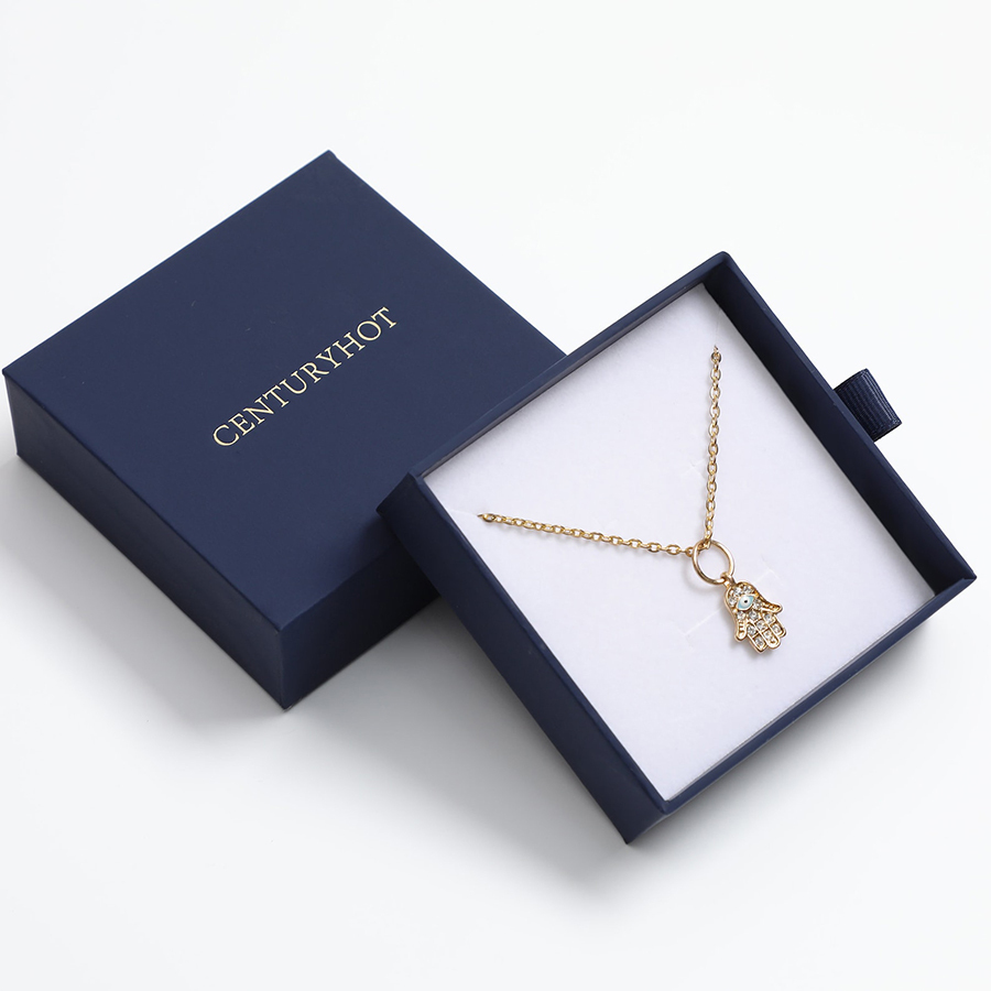Custom Color Gift Box Earring Necklace Drawer Box Luxury Jewelry Pull Out Box