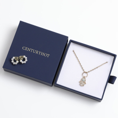 Custom Color Gift Box Earring Necklace Drawer Box Luxury Jewelry Pull Out Box