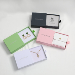 Custom Color Gift Box Earring Necklace Drawer Box Luxury Jewelry Pull Out Box